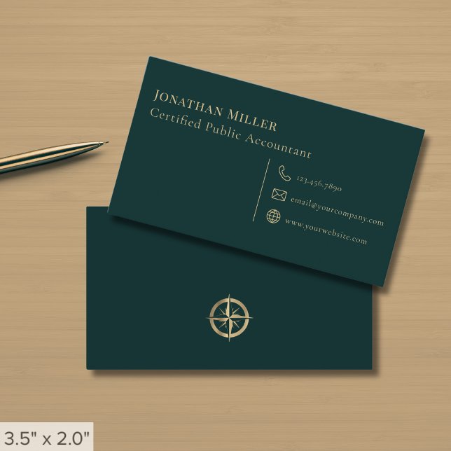 Tarjeta De Visita Logotipo de brújula profesional simple (Subido por el creador)