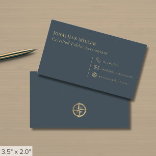 Tarjeta De Visita Logotipo de brújula simple