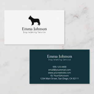 Tarjeta De Visita Logotipo de Bulldog francés moderno