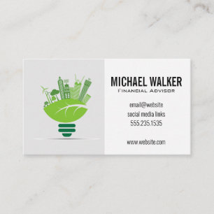 Tarjeta De Visita Logotipo de bulto de Energy City   Eco Friendly