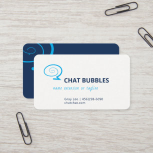 Tarjeta De Visita Logotipo de burbuja de chat moderno   Color editab