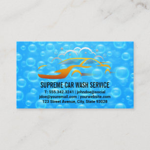 Tarjeta De Visita Logotipo de burbujas de jabón azul   Logotipo de l