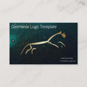 Tarjeta De Visita Logotipo de caballo geoglífico - Huffington dorad