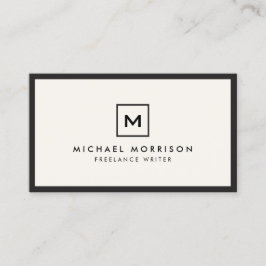 Tarjeta De Visita LOGOTIPO DE CAJA CON SU INICIAL/MONOGRAM negro/mar