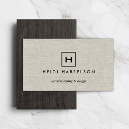 TARJETA DE VISITA LOGOTIPO DE CAJA CON SU INICIAL/MONOGRAMA EN TAN L