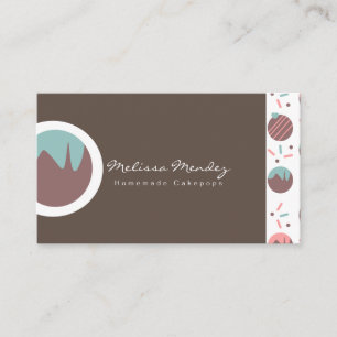 Tarjeta De Visita Logotipo de Cakepop Patrón de Purpurina Panadería