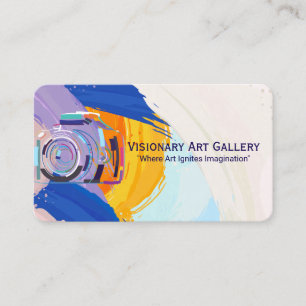 Tarjeta De Visita Logotipo de cámara   Artes creativas   Pinceladas