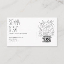 Logotipo de cámara botánica Código QR de fotógrafo