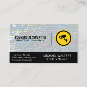 Tarjeta De Visita Logotipo de cámara de seguridad   Fondo de codific