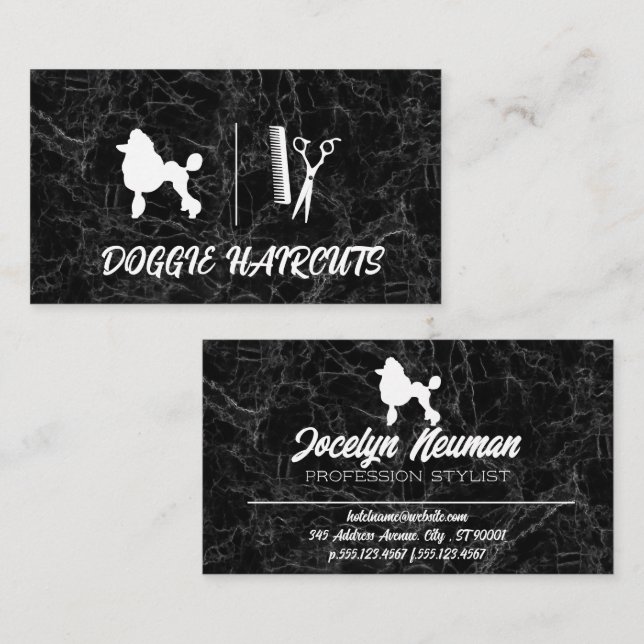 Tarjeta De Visita Logotipo de canapé | Comb | Tijeras (Anverso / Reverso)