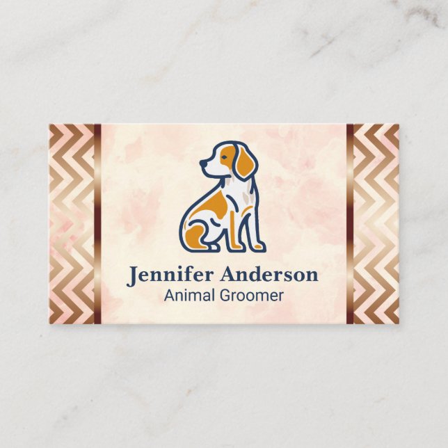 Tarjeta De Visita Logotipo de canto | Animal Groomer (Anverso)