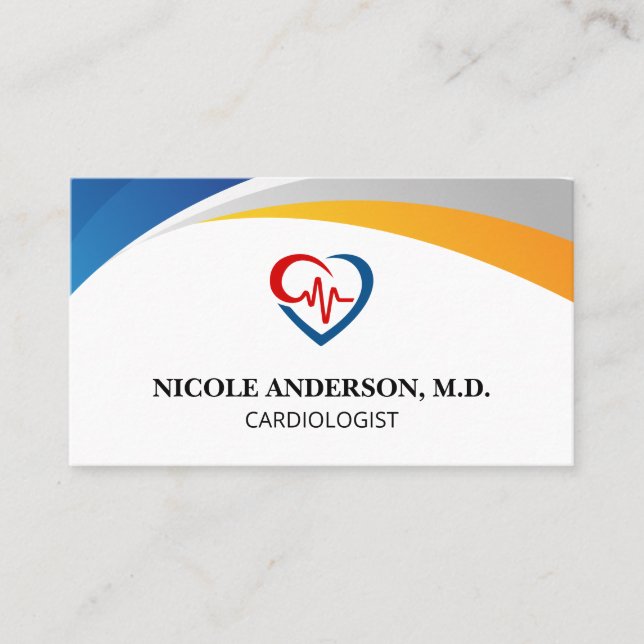 Tarjeta De Visita Logotipo de cardiólogo | Médico (Anverso)