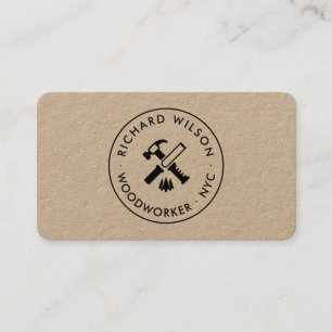 Tarjeta De Visita logotipo de carpintero profesional negro moderno k
