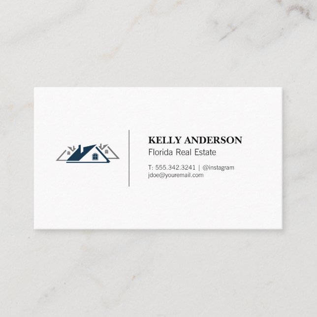 Tarjeta De Visita Logotipo de casas residenciales inmobiliarias (Anverso)