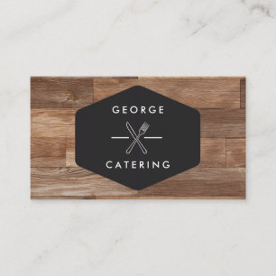 Tarjeta De Visita Logotipo de catering de cuchillo y tenedor cruzado
