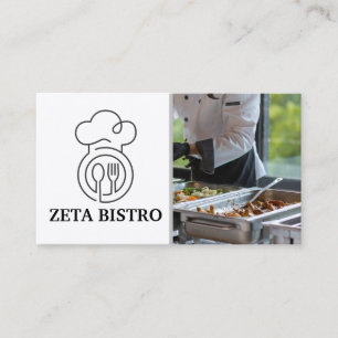 Tarjeta De Visita Logotipo de Catering Personal Sirviendo Buffet