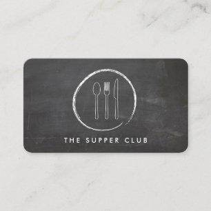 Tarjeta De Visita LOGOTIPO DE CHALKBOARD KNIFE DE FORMA PORTÁTIL en 