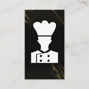Tarjeta De Visita Logotipo de Chef   Mármol negro