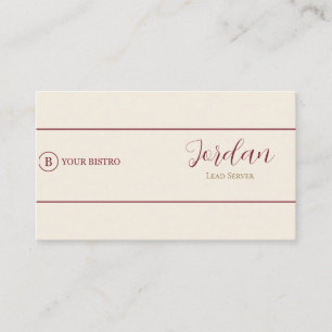 Tarjeta De Visita Logotipo de chef propietario de restaurante Burgun
