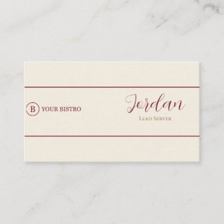 Tarjeta De Visita Logotipo de chef propietario de restaurante Burgun