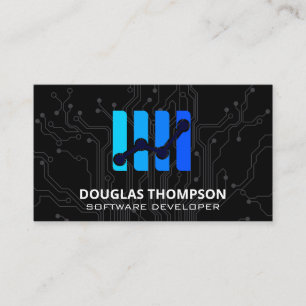 Tarjeta De Visita Logotipo de circuito de tecnología moderna de IA