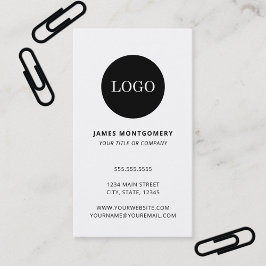 Tarjeta De Visita Logotipo de Círculo Personalizado Minimalista Prof