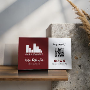 Tarjeta De Visita Logotipo de ciruela persa Código QR Foto de medios