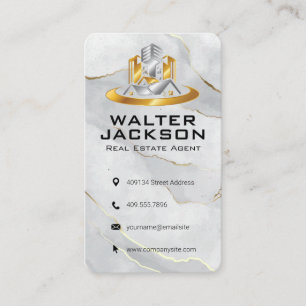 Tarjeta De Visita Logotipo de ciudad moderna   Mármol
