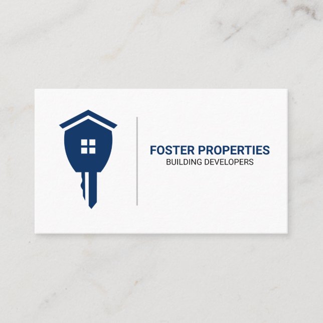 Tarjeta De Visita Logotipo de clave inmobiliaria | Propiedad (Anverso)