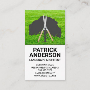 Tarjeta De Visita Logotipo de Clippers de borde de árbol   Paisaje d