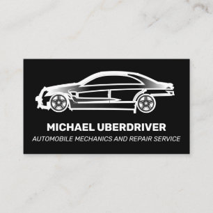 Tarjeta De Visita Logotipo de Coche Negro Mecánico de Automóviles Co