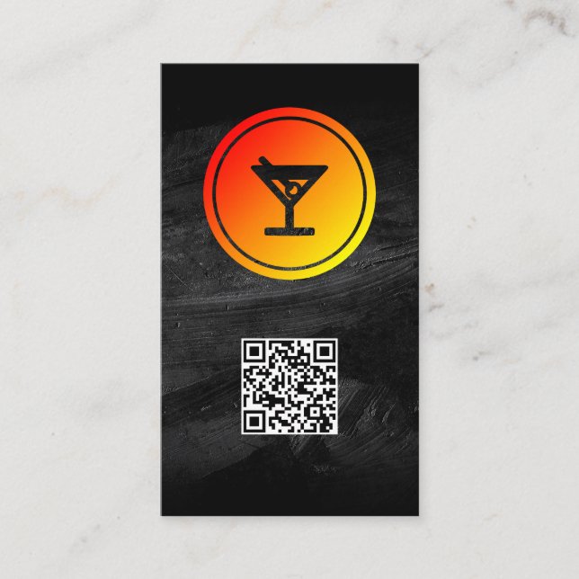Tarjeta De Visita Logotipo de cóctel | Restaurante | Barrita (Anverso)