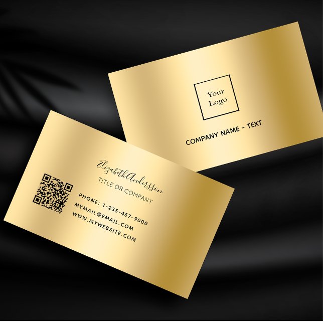 Tarjeta De Visita Logotipo de código Gold qr (Subido por el creador)