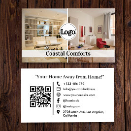 Tarjeta De Visita Logotipo de código QR de alquiler de vacaciones mo