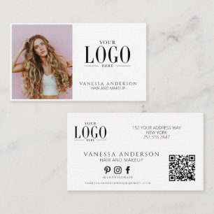 Tarjeta De Visita Logotipo de código QR de artista de maquillaje mod