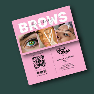 Tarjeta De Visita Logotipo de código QR de foto de rosa rubor elegan