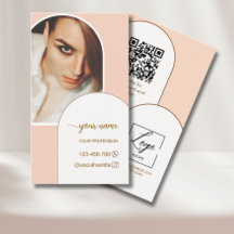 Logotipo de código qr de foto rosa de arco moderno