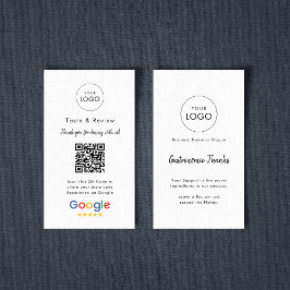 Tarjeta De Visita Logotipo de código QR de revisión culinaria simple