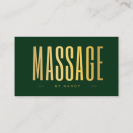 Tarjeta De Visita Logotipo de código QR de terapeuta de masaje verde