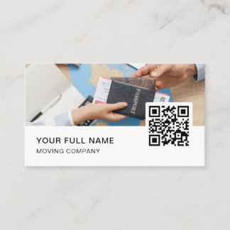 Tarjeta De Visita Logotipo de código QR del agente de viajes Medios 