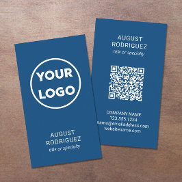 Tarjeta De Visita Logotipo de código QR del personalizado Azul moder