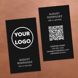 Tarjeta De Visita Logotipo de código QR del personalizado Negro mode