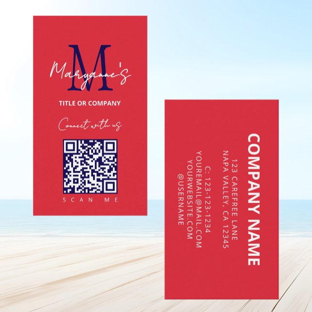 Tarjeta De Visita Logotipo de código QR escaneado rojo (Subido por el creador)