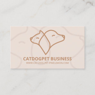Tarjeta De Visita Logotipo de código Qr marrón beige Perro Gato Masc