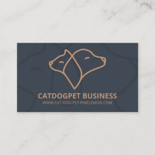 Tarjeta De Visita Logotipo de código QR marrón Navy para perro y gat