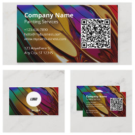 Tarjeta De Visita Logotipo de código QR Minimalista Elegante