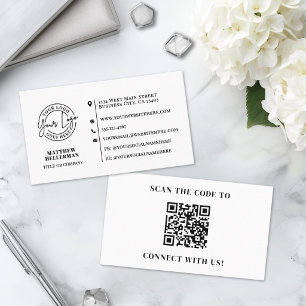 Tarjeta De Visita Logotipo de Código QR Minimalista Moderno Profesio
