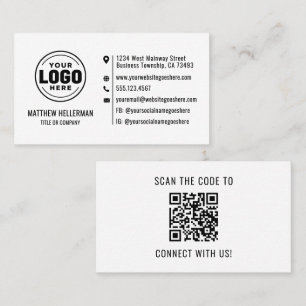 Tarjeta De Visita Logotipo de código QR minimalista moderno profesio