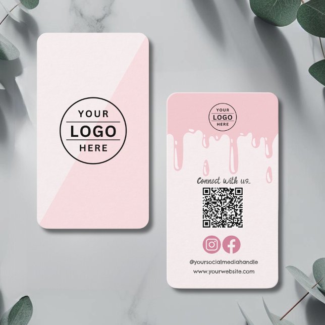 Tarjeta De Visita Logotipo de código QR moderno Panadería rosa (Subido por el creador)