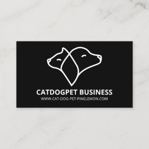 Tarjeta De Visita Logotipo de código Qr negro perro gato mascota